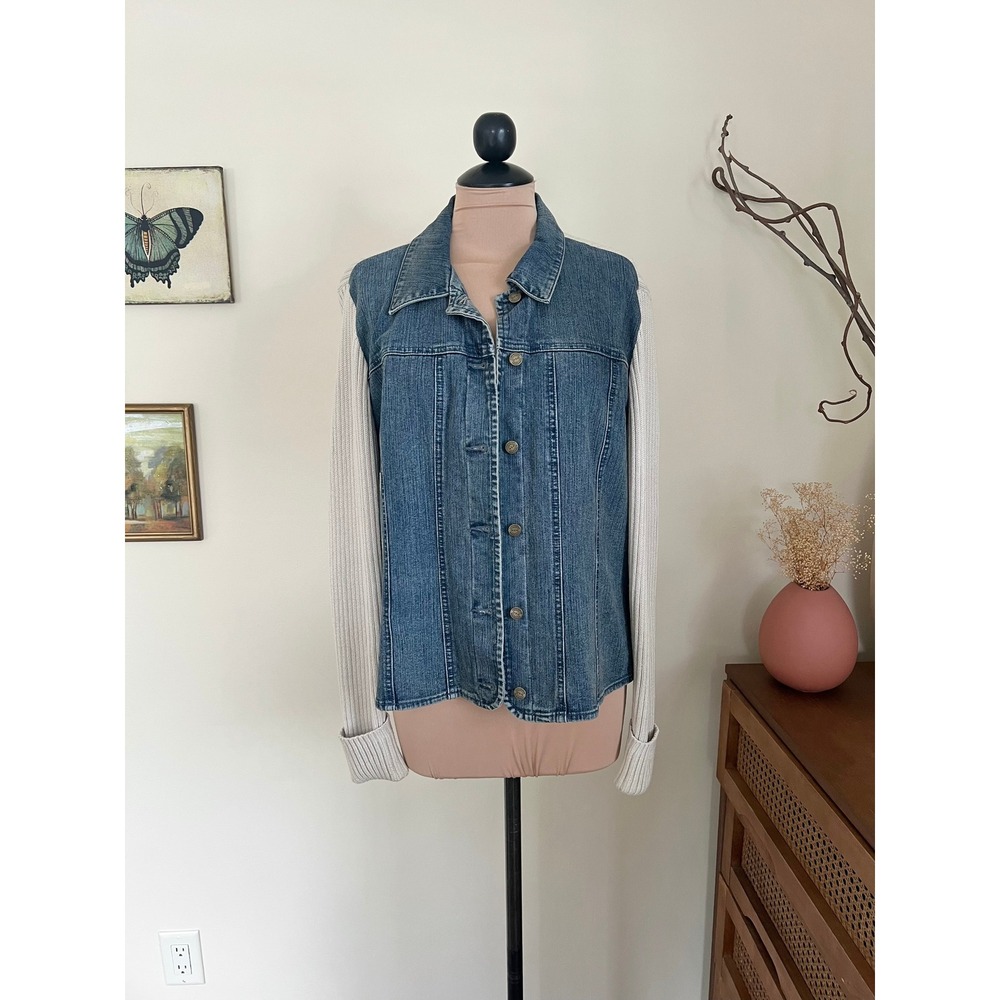 Vintage‎ Y2K Denim Sweater Jacket